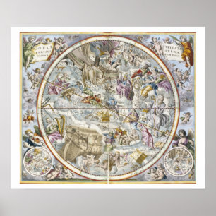 が描いたキリスト教星座の地図 ポスター