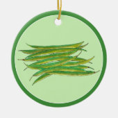 ~が缶詰にした自家栽培の緑豆野菜 セラミックオーナメント (正面)