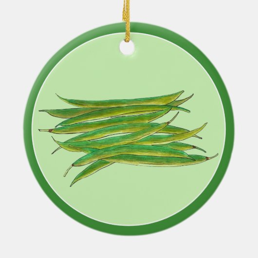 ～が缶詰にした自家栽培の緑豆野菜 セラミックオーナメント (裏面)