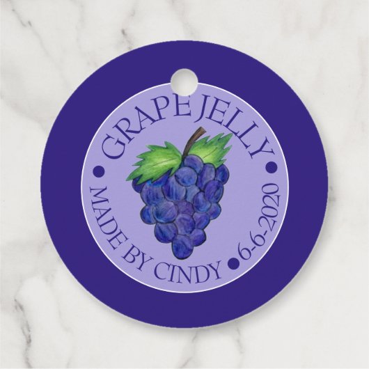 ~が缶詰にした自家製のグレープジャムゼリー果実保存食品 フェイバータグ (裏面)