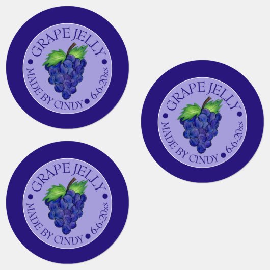 ～が缶詰にした自家製のグレープジャムゼリー果実保存食品 ラベル (グループ)