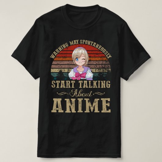 が自警告動的にアニメを話し始める Tシャツ (デザイン正面)