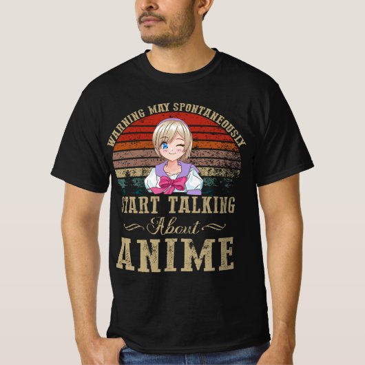 が自警告動的にアニメを話し始める Tシャツ (正面)