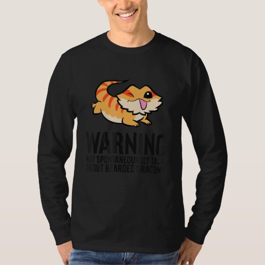 が自警告動的に髭を生やしたドラゴについて話す Tシャツ (正面)