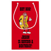 が誕生日を持っているホットドッグ スモールペーパーバッグ (裏面)