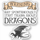 が警告ドラゴンについて話し始める シール (正面)