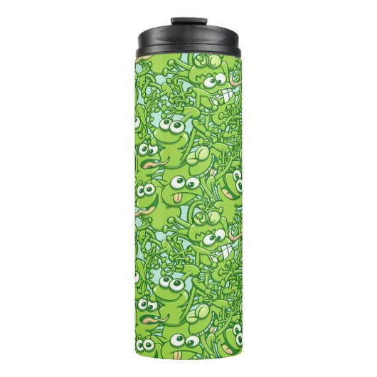 きたないパターンで紛糾するおもしろいな緑カエル タンブラー (正面)
