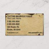 きたなくグランジな鳥の渦巻の入れ墨の名刺 名刺 (裏面)