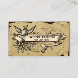 きたなくグランジな鳥の渦巻の入れ墨の名刺 名刺