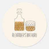 きちんとしたお祝いウイスキーの誕生日パーティー ラウンドシール (正面)