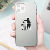 きちんとした人とゴミのシンボル シール (スマートフォン)