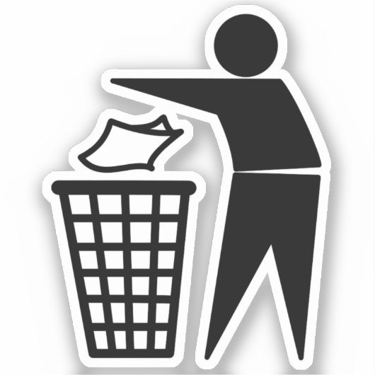 きちんとした人とゴミのシンボル シール (正面)