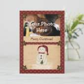 きちんとした国の雪だるまの写真のクリスマスカード シーズンカード (スタンド正面)