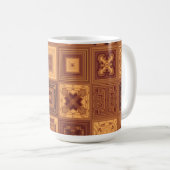 きちんとした模様の茶色のコーヒーカップ コーヒーマグカップ (正面右)