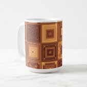 きちんとした模様の茶色のコーヒーカップ コーヒーマグカップ (正面左)