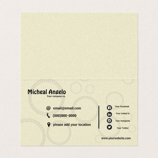 きちんと折られた名刺 名刺 (内部フラット)