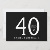 きっとあなたは彼がもっと年上だと思ったはず 40歳の誕生日 招待状 (正面)