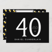 きっとあなたは彼がもっと年上だと思ったはず 40歳の誕生日 招待状 (正面/裏面)