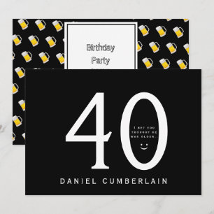 きっとあなたは彼がもっと年上だと思ったはず 40歳の誕生日 招待状