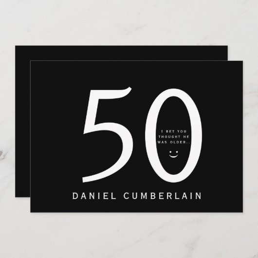 きっと彼考えは年上の誕生日だおもしろい 招待状 (正面/裏面)