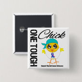 きつい乳がん甲状腺がん戦士1人 缶バッジ (正面&裏面)