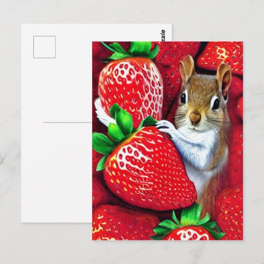 きつねのいちごの楽園 ポストカード (正面/裏面)