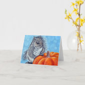 きつねのかぼちゃの絵 カード (黄色い花)