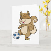 きつねのサッカープレーヤー サッカー カード (黄色い花)