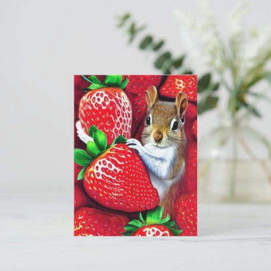 きつねの苺の楽園 ポストカード (スタンド正面)