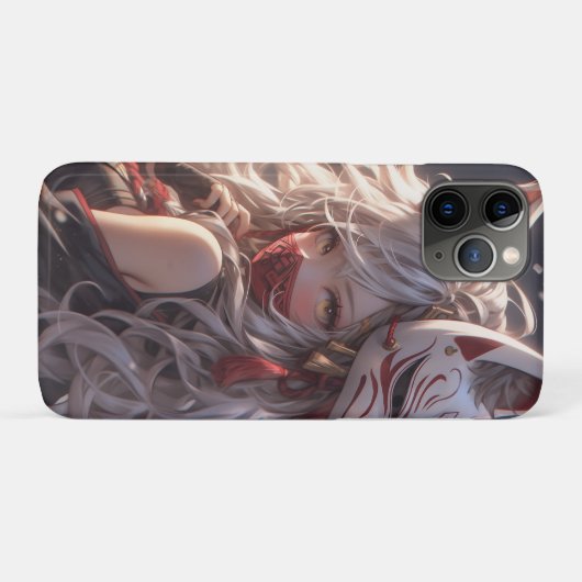 きつねキツネマスクサムライガール日本の Case-Mate iPhoneケース (裏面(横))