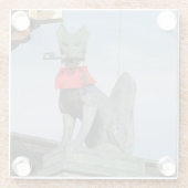 きつねキツネ(キツネ)口鍵 ガラスコースター (裏面)