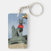 きつねキツネ(キツネ)口鍵 キーホルダー (裏面)