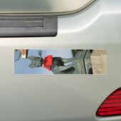 きつねキツネ(キツネ)口鍵 バンパーステッカー (車上)