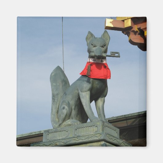 きつねキツネ(キツネ)口鍵 マグネット (正面)