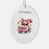 きつねパイロット 誕生日 セラミックオーナメント (右)