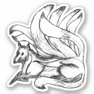 きつね日本のキツネスケッチ シール