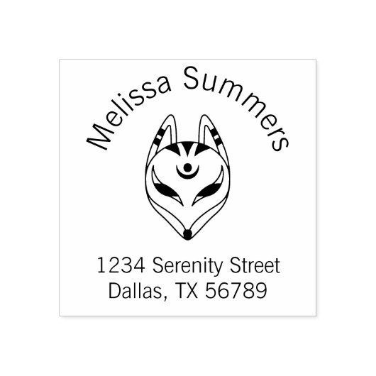 きつね日本のキツネマスクアドレス ラバースタンプ (インプリント)