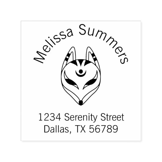 きつね日本のキツネマスクアーチアドレス セルフインキングスタンプ (デザイン)