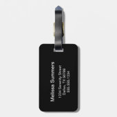 きつね日本のキツネマスクオンブラック ラゲッジタグ (裏面縦)