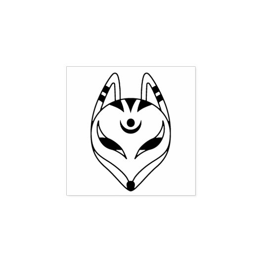 きつね日本のキツネマスク2 ラバースタンプ (インプリント)