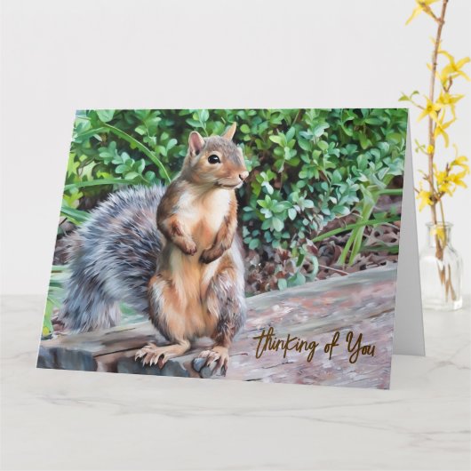 きつね - あなたのことを想ってるカード カード (黄色い花)