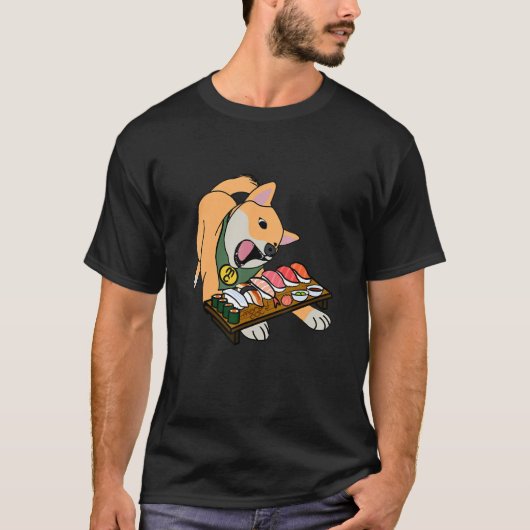 きなこを食べる寿司 Tシャツ (正面)
