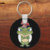 きのこおもしろいでカエル キーホルダー (正面)