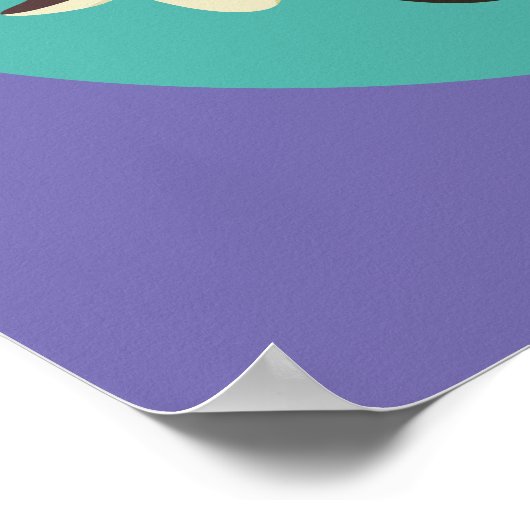 きのこおもしろいのプリンその椎茸レトロアート ポスター (角)