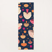 きのこおもしろいピンクブルー水彩模様 ヨガマット (裏面)