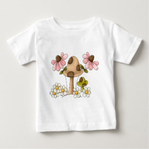きのこおよび花 ベビーTシャツ