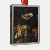きのこおよび蝶が付いている静物画 メタルオーナメント (右)