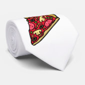 きのこおよびpepperoniピザ切れ ネクタイ (ロール)