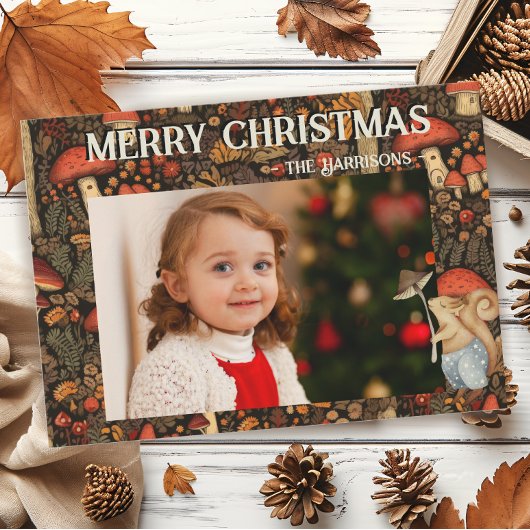 きのこお洒落の森のクリスマス シーズンカード