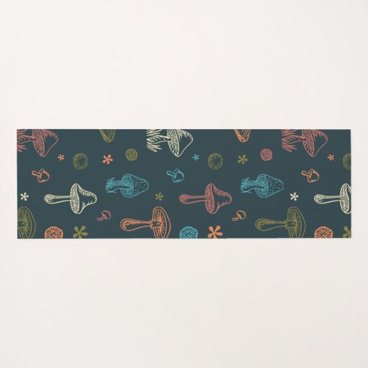 きのこお洒落の模様 ヨガマット (裏面(横))